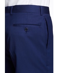 English Laundry Blue Sharkskin Two Button Notch Lapel Wool Suit