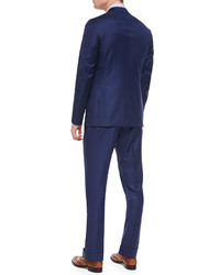 Isaia Box Check Two Piece Suit Blue