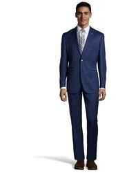 English Laundry French Blue Wool 2 Button Suit With Flat Front Pants