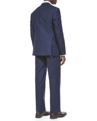 Armani Collezioni G Line Alternating Stripe Suit Navyblack