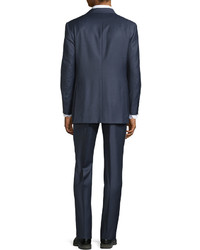 Hickey Freeman Lindsey Solid Two Piece Suit Mid Blue
