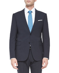 Giorgio Armani M Line Stretch Solid Two Piece Suit Navy