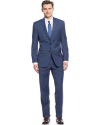 Calvin Klein Medium Blue Texture Slim Fit Suit