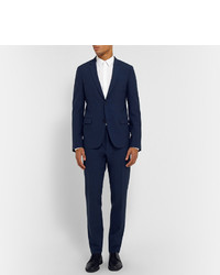 Jil Sander Navy Slim Cut Wool Blend Seersucker Suit