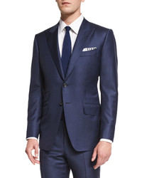 Tom Ford Oconnor Base Sharkskin Two Piece Suit Bright Navy