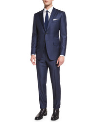 Tom Ford Oconnor Base Sharkskin Two Piece Suit Bright Navy
