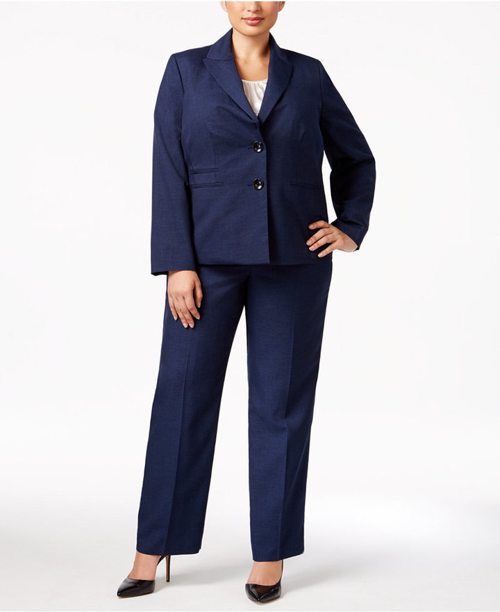 Le Suit Plus Size Melange Pantsuit, $89 | Macy's | Lookastic