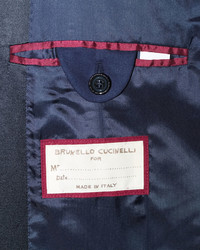 Brunello Cucinelli Shawl Lapel Two Piece Tuxedo Suit Blue