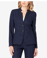 Tahari Asl Novelty Check Two Button Pantsuit