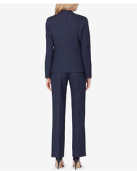 Tahari Asl Novelty Check Two Button Pantsuit