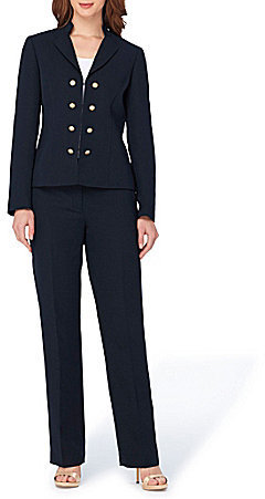 Tahari Asl Petite Crepe Double Breasted Military 2 Piece Pant Suit, $159, Dillard's