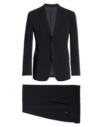 Giorgio Armani Trim Fit Solid Stretch Suit In Solid Blue Navy At Nordstrom
