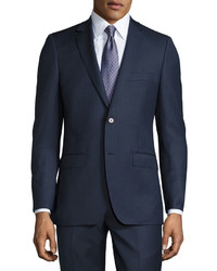 DKNY Two Piece Modern Fit Suit Blue Pattern