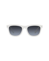 Burberry 55mm Polarized Rectangular Sunglasses In Whiteblue Gradient Black At Nordstrom