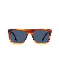Carrera Eyewear 56mm Rectangular Sunglasses In Red Horn Blue At Nordstrom