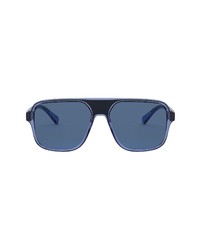 Dolce & Gabbana 57mm Aviator Sunglasses In Blueblackdark Blue At Nordstrom