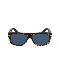 Salvatore Ferragamo 58mm Rectangle Sunglasses In Dark Tortoiseblue At Nordstrom