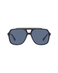 Dolce & Gabbana 60mm Aviator Sunglasses In Bluedark Blue At Nordstrom