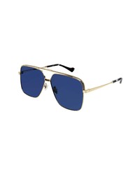 Gucci 61mm Navigator Sunglasses In Gold 1 At Nordstrom