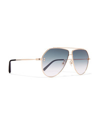 Stella McCartney Aviator Style Gold Tone Sunglasses