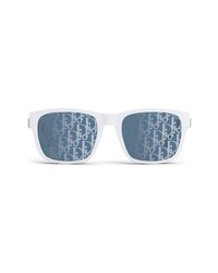 DIOR B23 58mm Square Sunglasses In Whiteother Blu Mirror At Nordstrom
