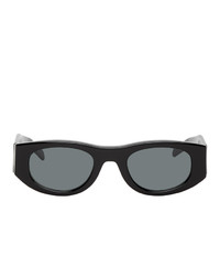 Thierry Lasry Black Mastermindy Oval Sunglasses
