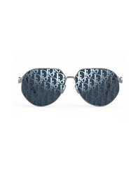 Christian Dior Dior Oblique Cd Link 61mm Sunglasses In Shiny Palladium Blue At Nordstrom