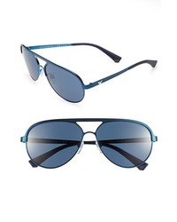 Emporio Armani 59mm Aviator Sunglasses Blue One Size