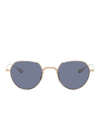 Eyevan 7285 Gold And Navy Epitome Sunglasses