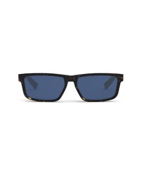 DIOR Ider 57mm Rectangular Sunglasses In Dark Havana Blue At Nordstrom