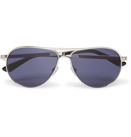 Aviator-Style Silver-Tone Sunglasses