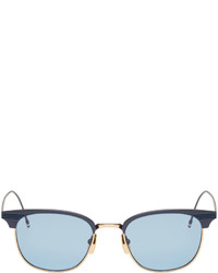 Thom Browne Navy And 18k Gold Matte Sunglasses