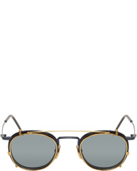 Thom Browne Navy Gold Clip On Glasses