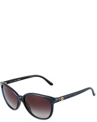 Gucci Oversized Cat Eye Sunglasses Blue Glitter