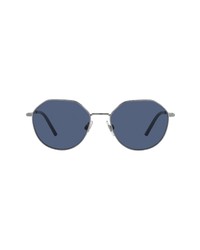 Dolce & Gabbana Phantos 54mm Round Sunglasses In Gunmetaldark Blue At Nordstrom