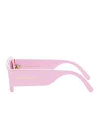 Marc Jacobs Pink The Logo Rectangular Sunglasses