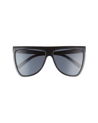 Le Specs Reclaim 60mm Flat Top Sunglasses In Blacksmoke Mono At Nordstrom