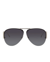 Bottega Veneta Silver Aviator Sunglasses