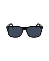 Salvatore Ferragamo Slavatore Ferragamo New Italian Lifestyle 55mm Rectangular Sunglasses In Black At Nordstrom