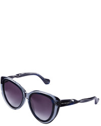 Balenciaga Two Tone Twisted Cat Eye Sunglasses Blue