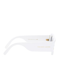 Marc Jacobs White The Logo Rectangular Sunglasses
