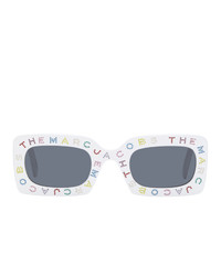 Marc Jacobs White The Logo Rectangular Sunglasses