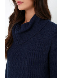 Foggiest Idea Navy Blue Sweater Dress