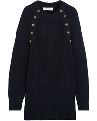 Chloé Oversized Wool Sweater Dress Navy
