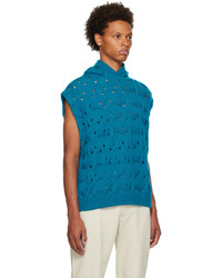 Solid Homme Blue Twisted Vest
