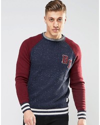 Bellfield Baseball Style Knitted Sweater