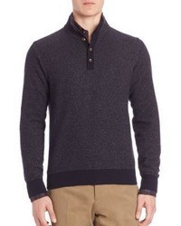 Luciano Barbera Cashmere Long Sleeve Ribbed Sweater