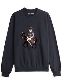 Dolce & Gabbana Cotton Sweatshirt With Cowboy Motif