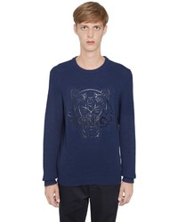 Kenzo Silicone Tiger On Cotton Knit Sweater