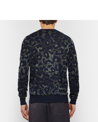 Dries Van Noten Leopard Intarsia Cotton Blend Sweater